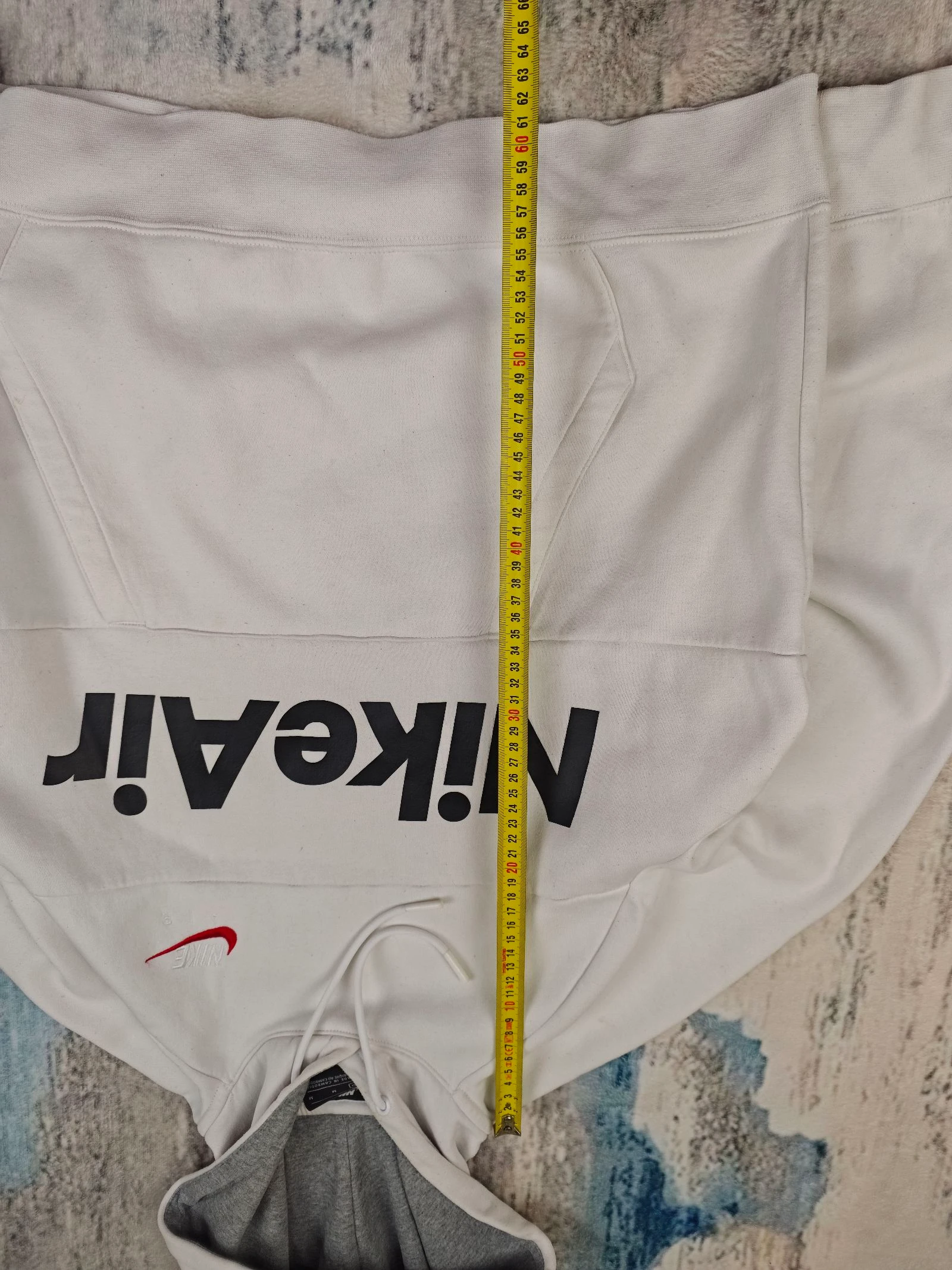 Moletom com capuz Nike Air branco cinza forrado Streetwear Y2K tamanho M – photo 8